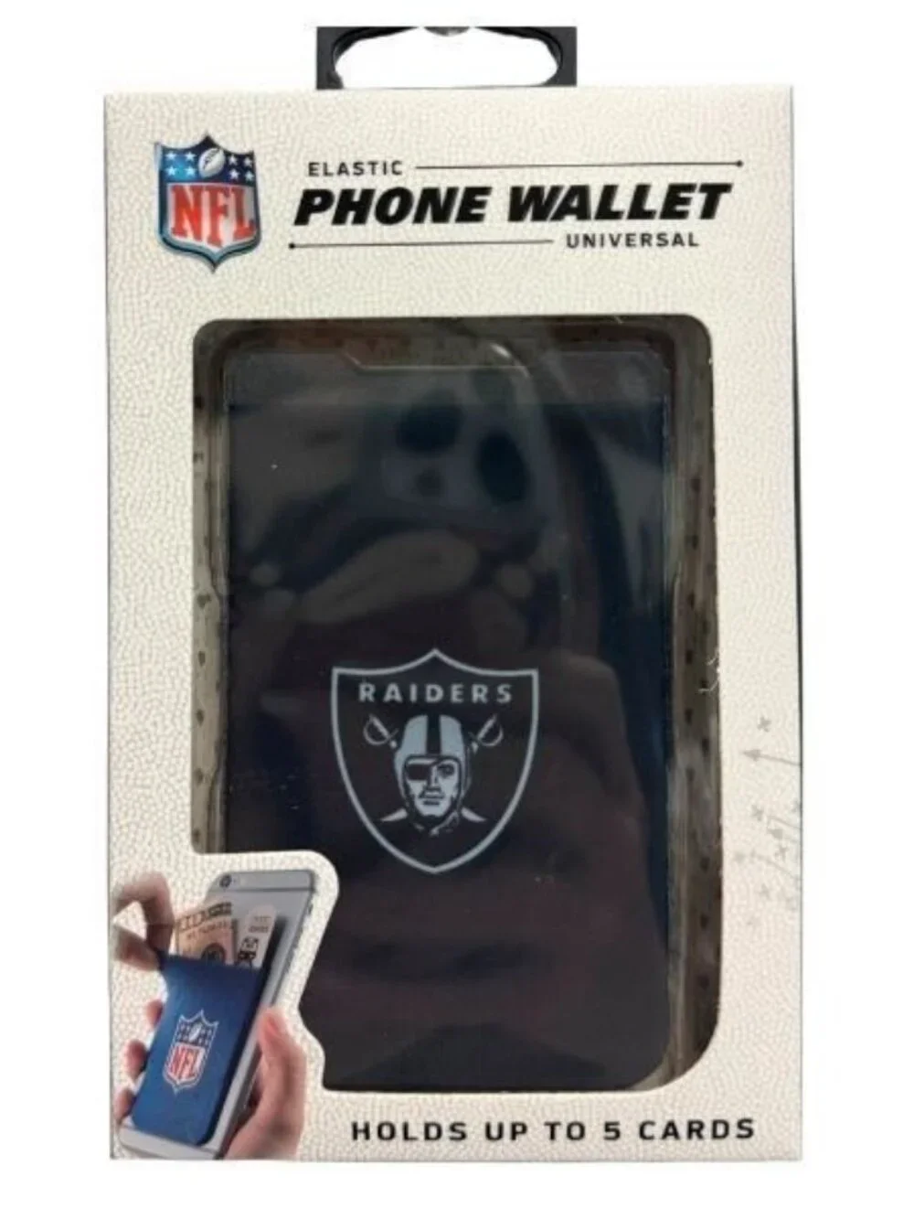 Las Vegas Raiders Phone Wallet Elastic Universal with 3M Adhesive NFL Merch